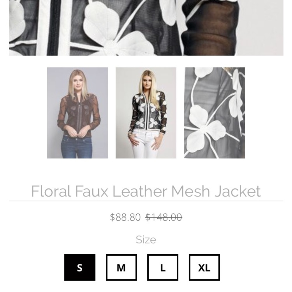 Dolce Cabo Floral Faux Leather Mesh Jacket - Picture 8 of 13